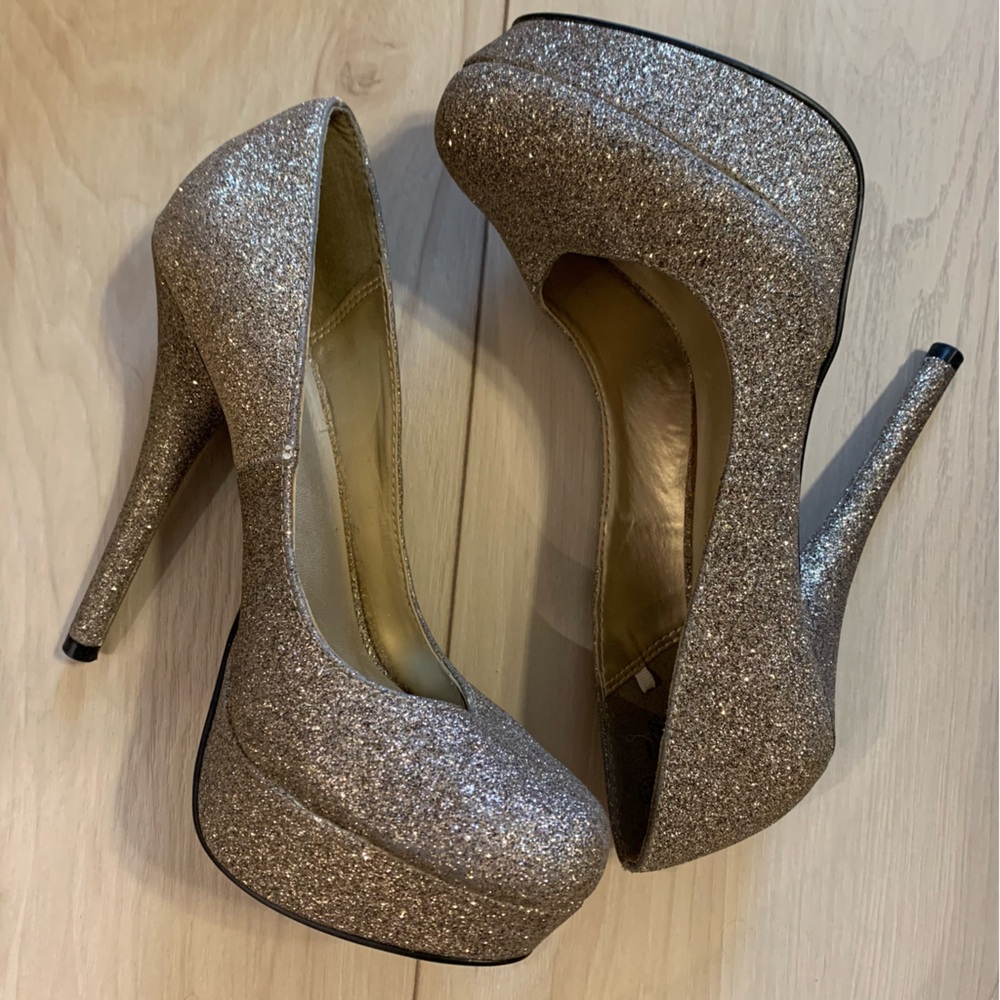 Champagne Gold Sparkle Stilettos